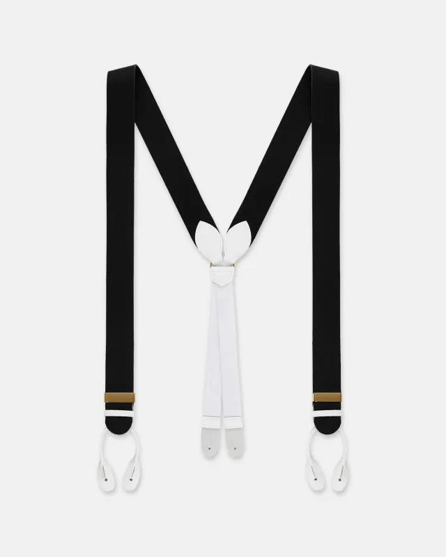 Made-in-England Black Wool Boxcloth Braces made by J. Press