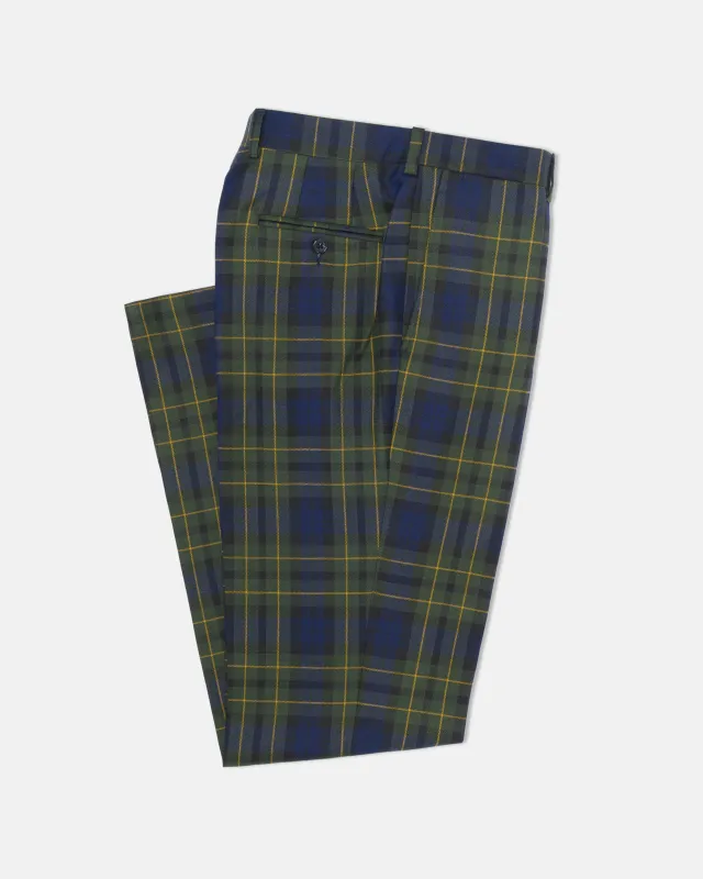 Made-In-Canada Moss Green Tartan Wool Trouser sold by J. Press