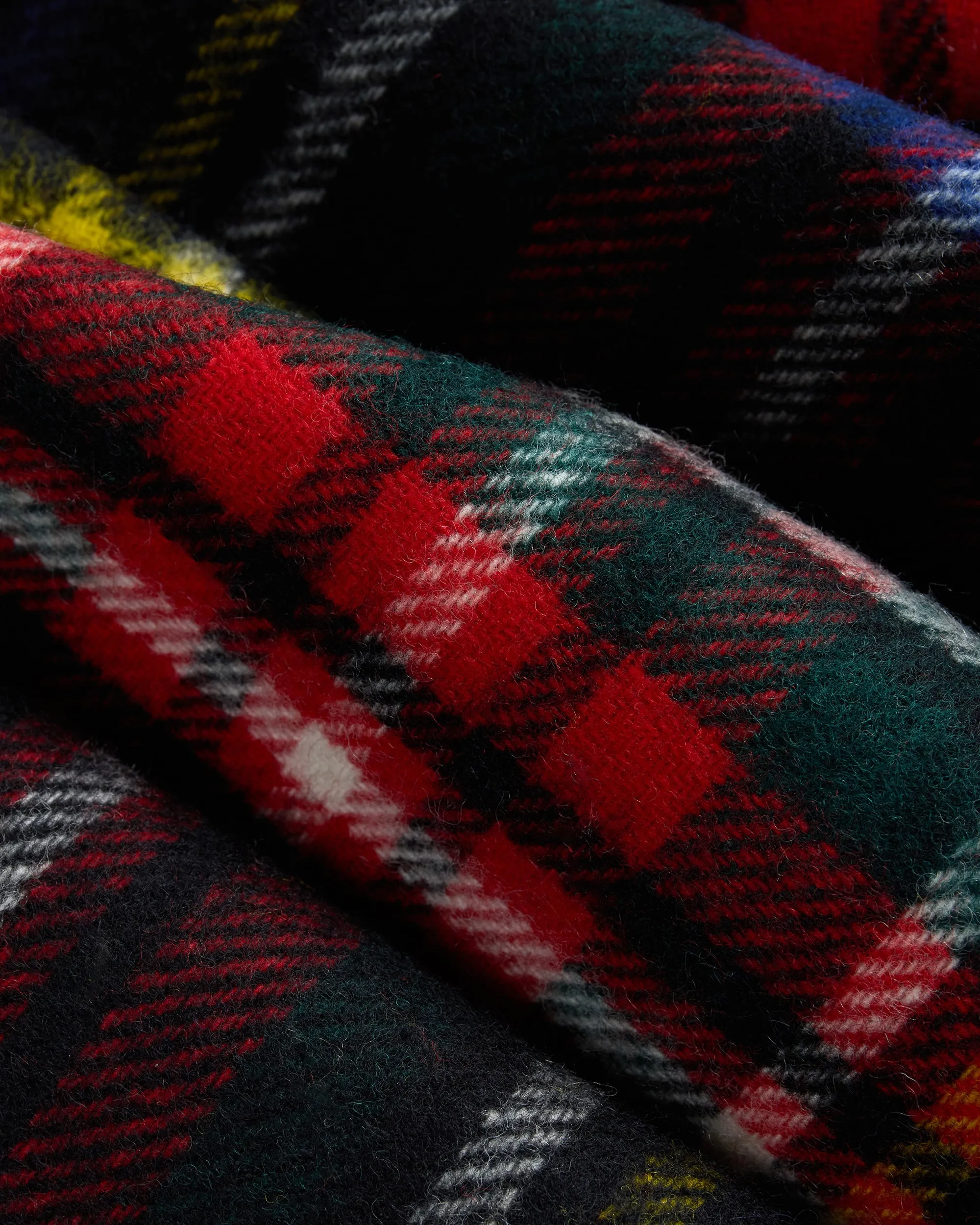 Made-in-England Black Stewart Tartan Merino Wool Scarf sold by J. Press product image thumbnail 3