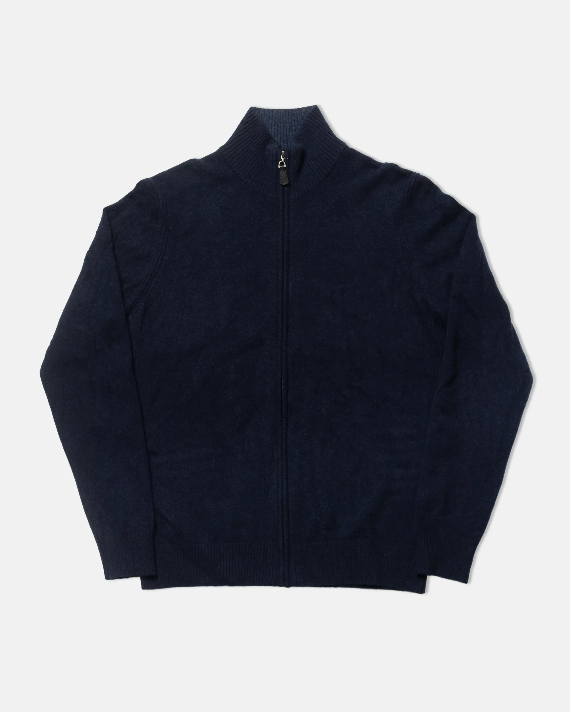 Navy Cashmere Full-Zip Cardigan Sweater - Trim Fit sold by J. Press