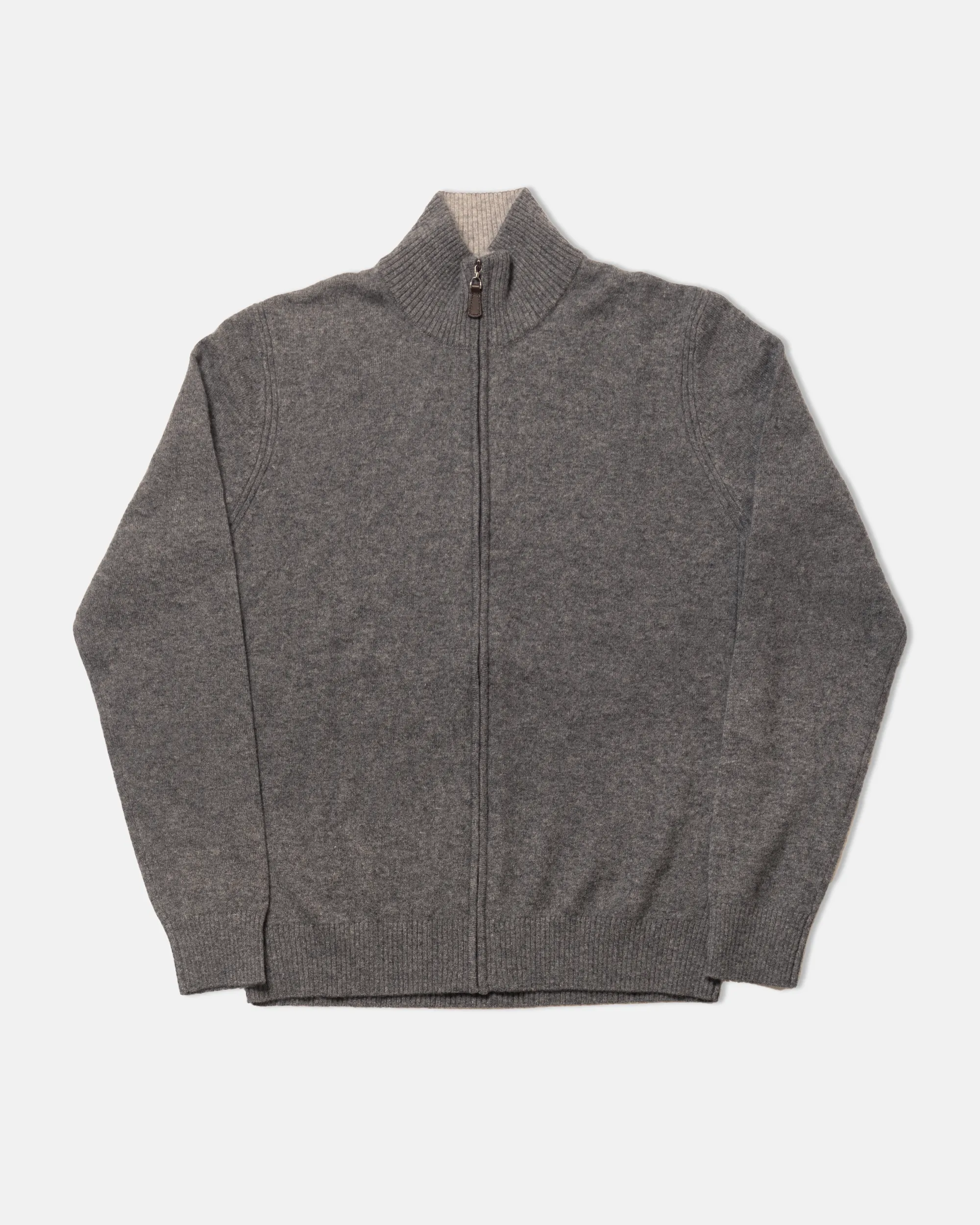 Grey Cashmere Full-Zip Cardigan Sweater - Trim Fit sold by J. Press