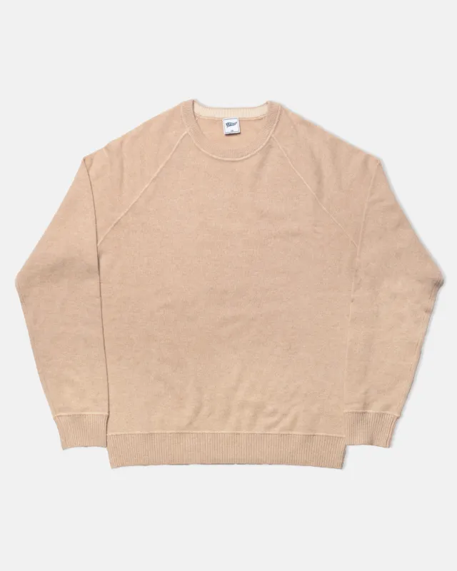 Tan Cashmere Crewneck Sweater - Trim Fit made by J. Press