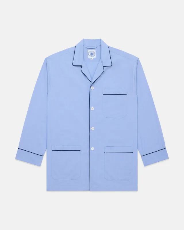 Made-in-Canada Blue End-On-End Cotton Pajamas sold by J. Press