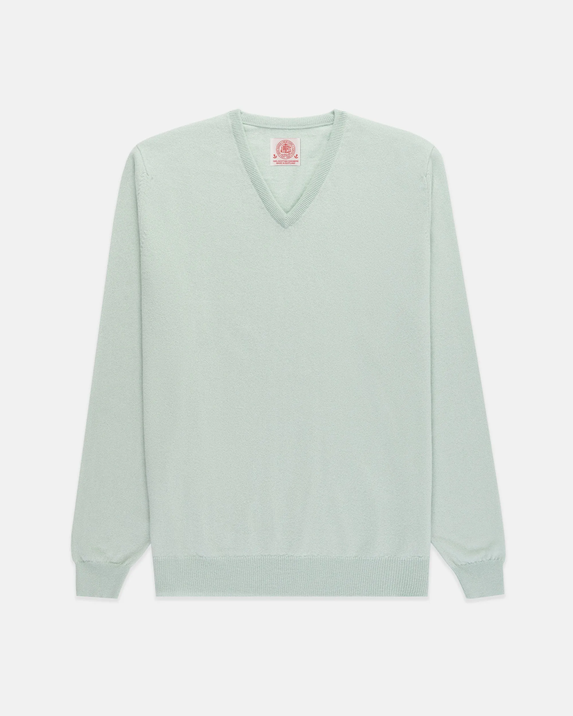 Made-in-Scotland Eton Blue Cashmere V-neck Sweater sold by J. Press product image thumbnail 2