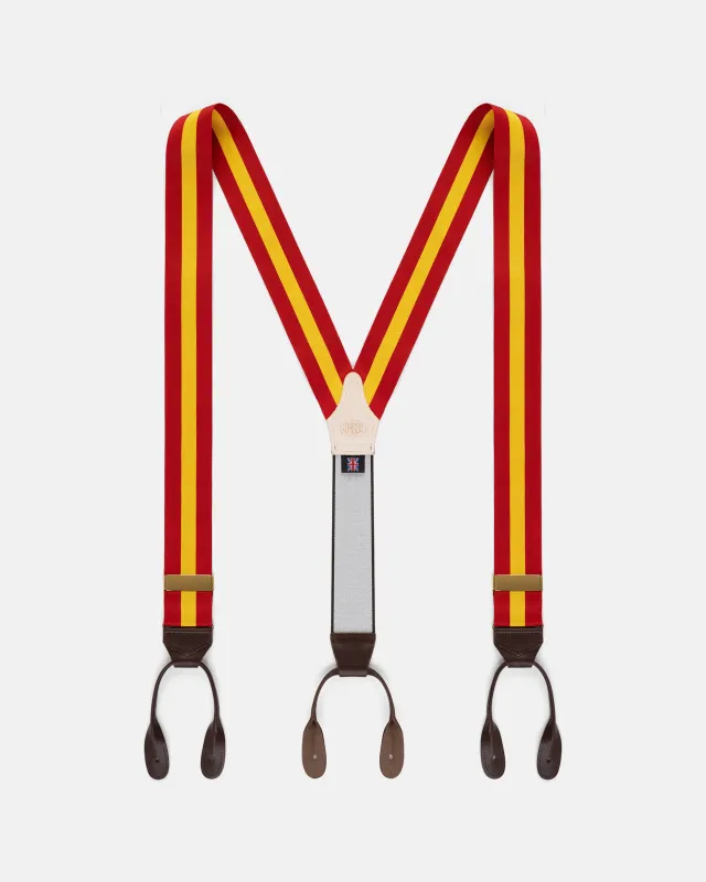 Made-in-England Red & Yellow Striped Barathea Braces made by J. Press