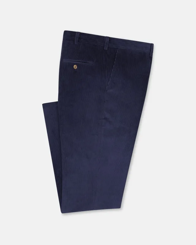Made-in-USA Navy Wide Wale British Corduroy Pant sold by J. Press