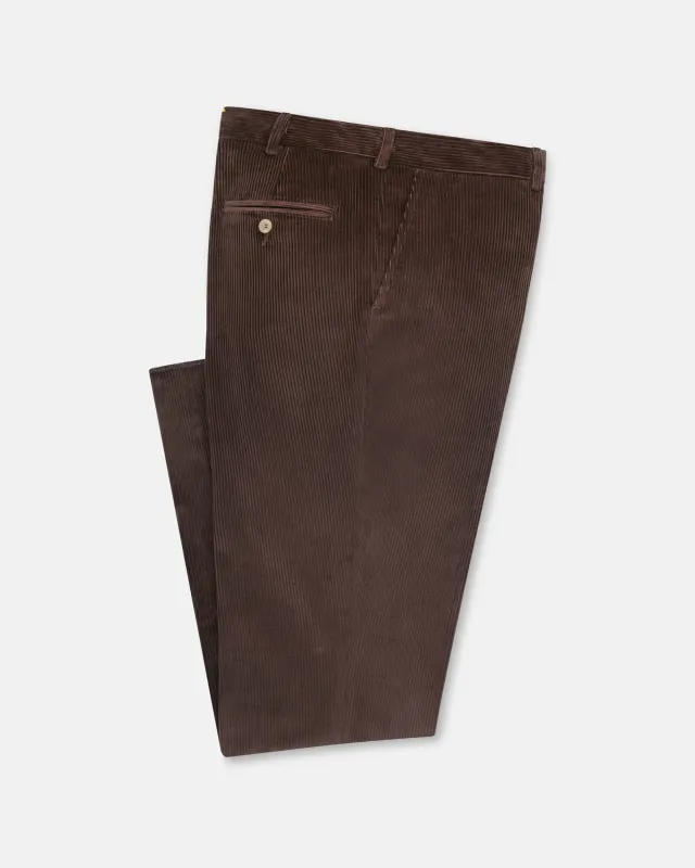 Made-in-USA Chestnut Wide Wale British Corduroy Pant sold by J. Press