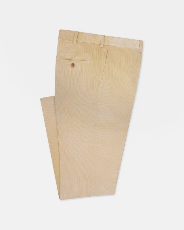 Made-in-USA Light Tan Wide Wale British Corduroy Pant sold by J. Press
