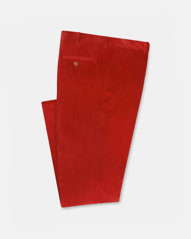 Made-in-USA Red Wide Wale British Corduroy Pant sold by J. Press
