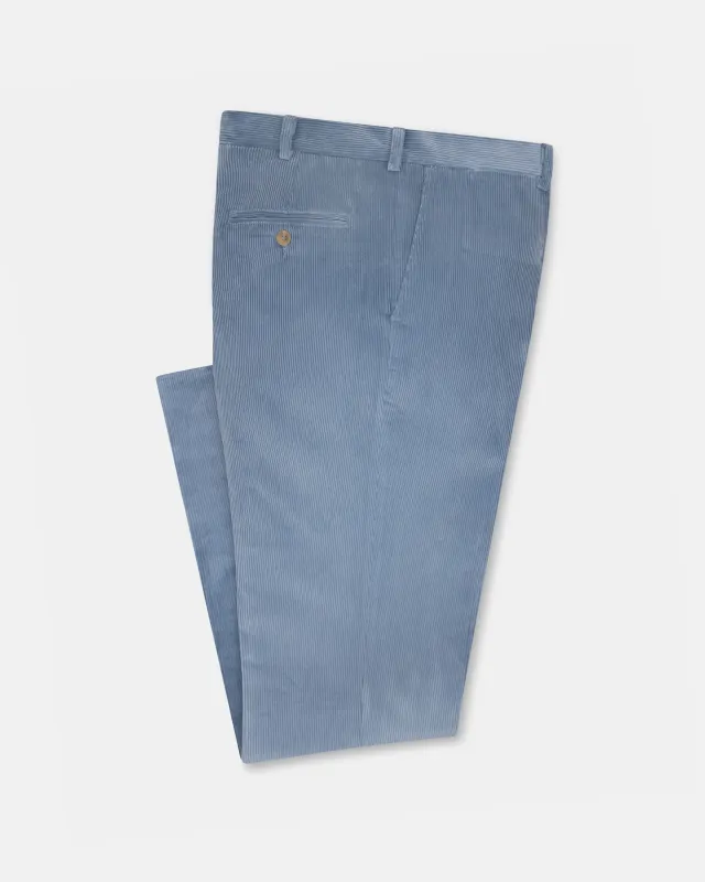 Made-in-USA Light Blue Wide Wale British Corduroy Pant made by J. Press