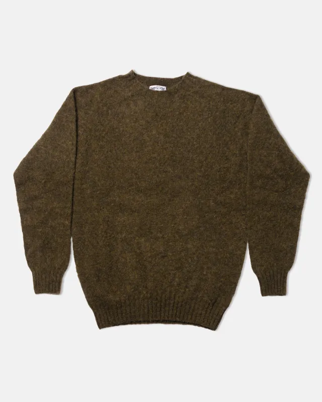 Made-in-Scotland Olive Shaggy Dog Sweater - Classic Fit sold by J. Press
