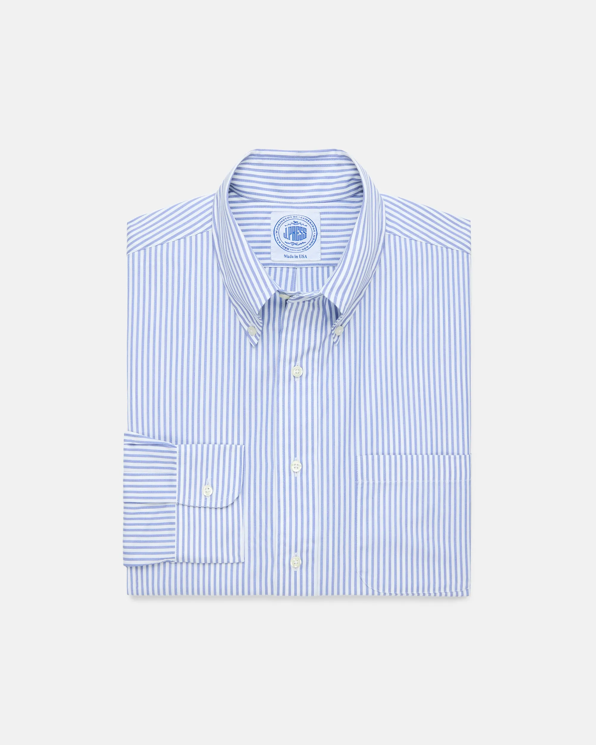 Made-in-USA Broadcloth Bengal Stripe Dress Shirt - Classic Fit sold by J. Press