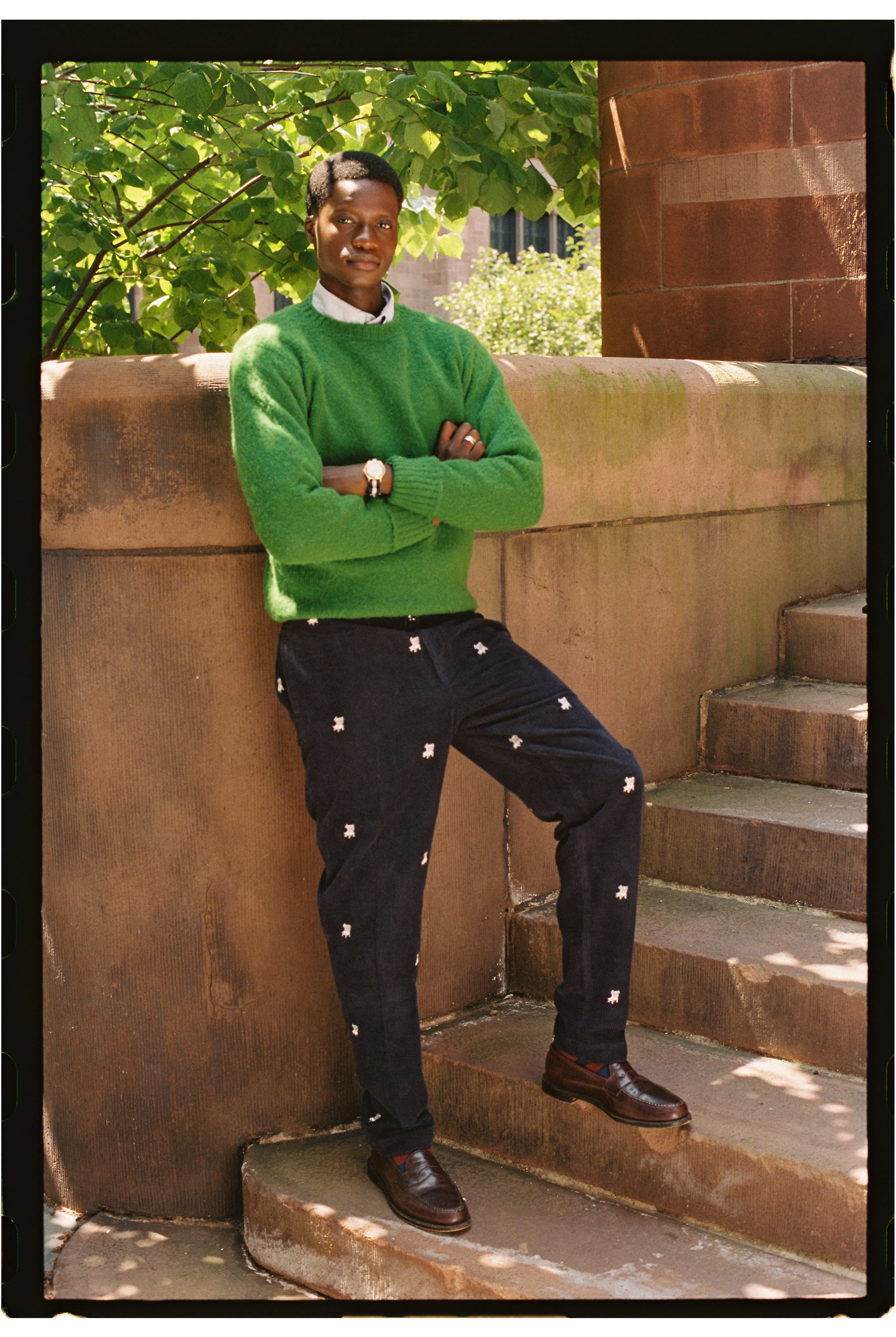 Bulldog Embroidered Corduroy Pant sold by J. Press product image thumbnail 4