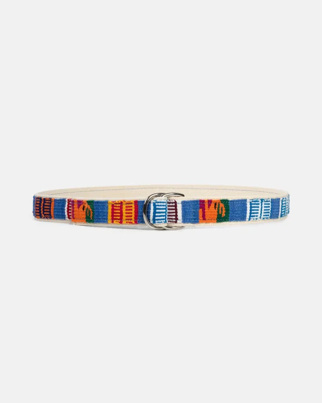Made-in-USA Mayan Motif D Ring Belt sold by J. Press