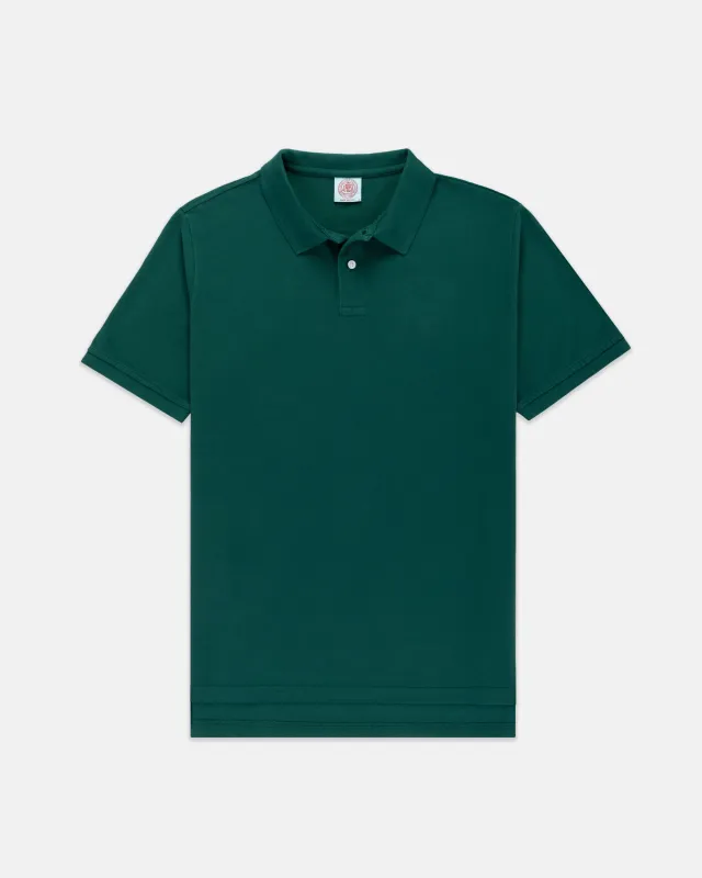 Dark Green Cotton Pique Polo sold by J. Press