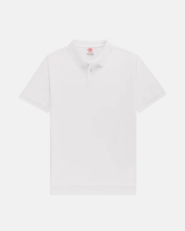 White Cotton Pique Polo sold by J. Press