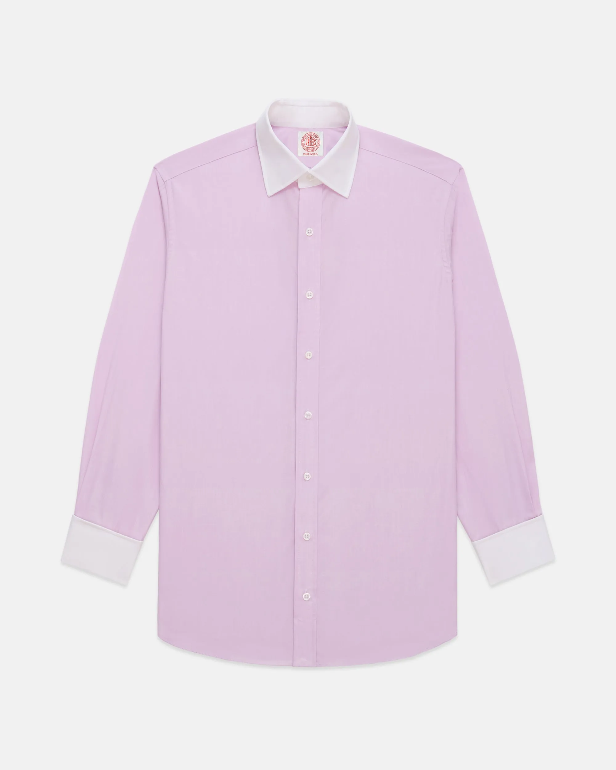 Made-in-USA Thomas Mason Pink Contrast Collar French Cuff Dress Shirt - Classic Fit sold by J. Press product image thumbnail 2