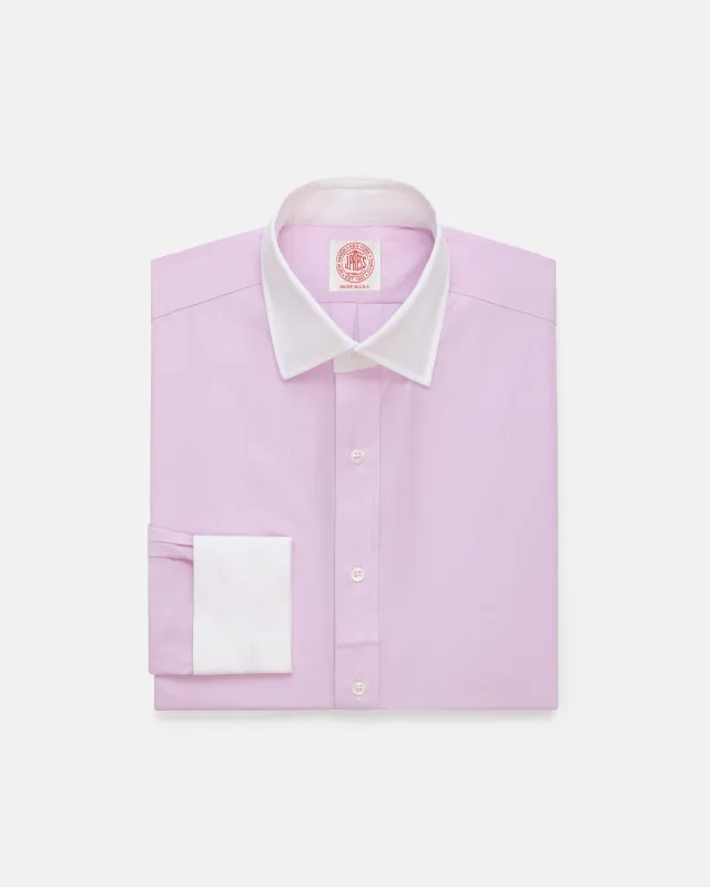 Made-in-USA Thomas Mason Pink Contrast Collar French Cuff Dress Shirt - Classic Fit sold by J. Press