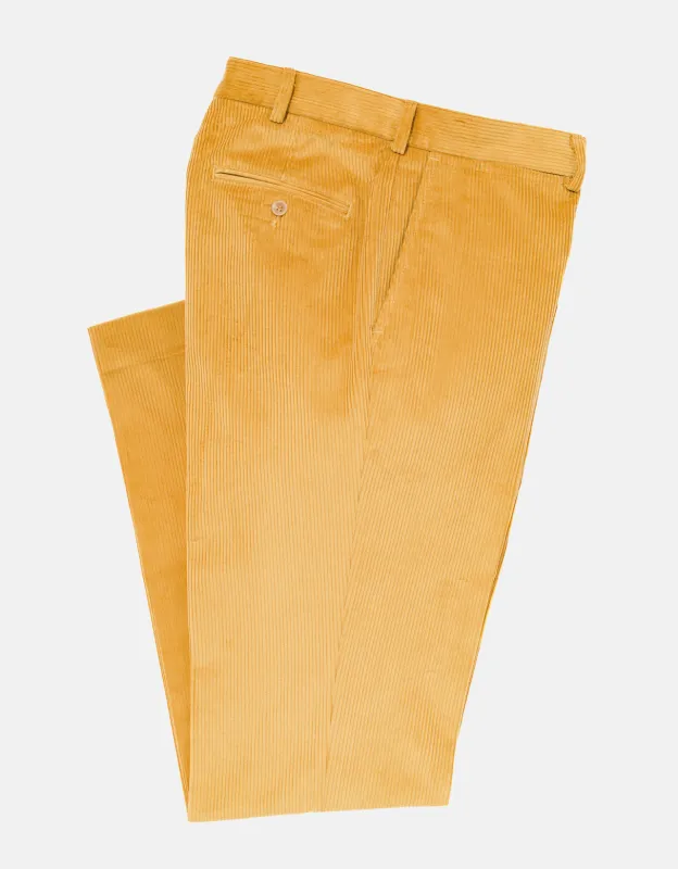 Made-in-USA Gold Wide Wale British Corduroy Pant made by J. Press