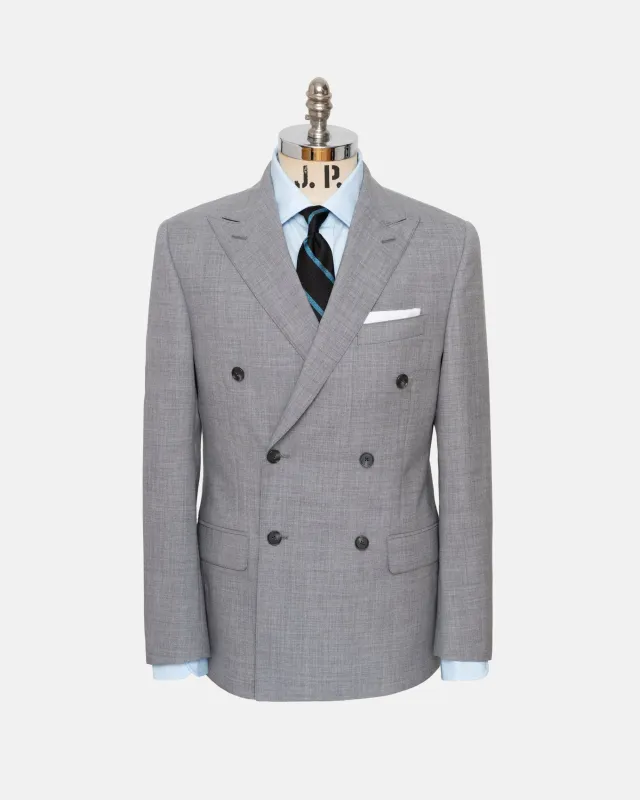 Made-in-USA Fox Brothers Light Grey Double-Breasted Suit sold by J. Press