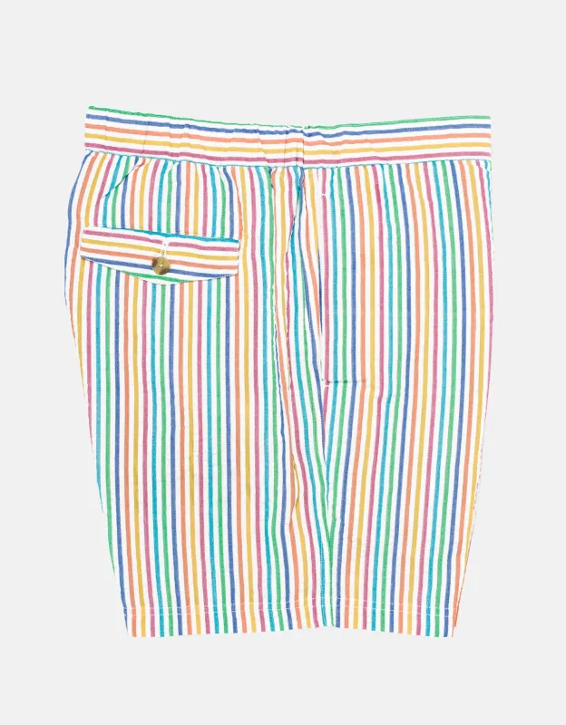 Multi Stripe Seersucker Swim Trunks sold by J. Press