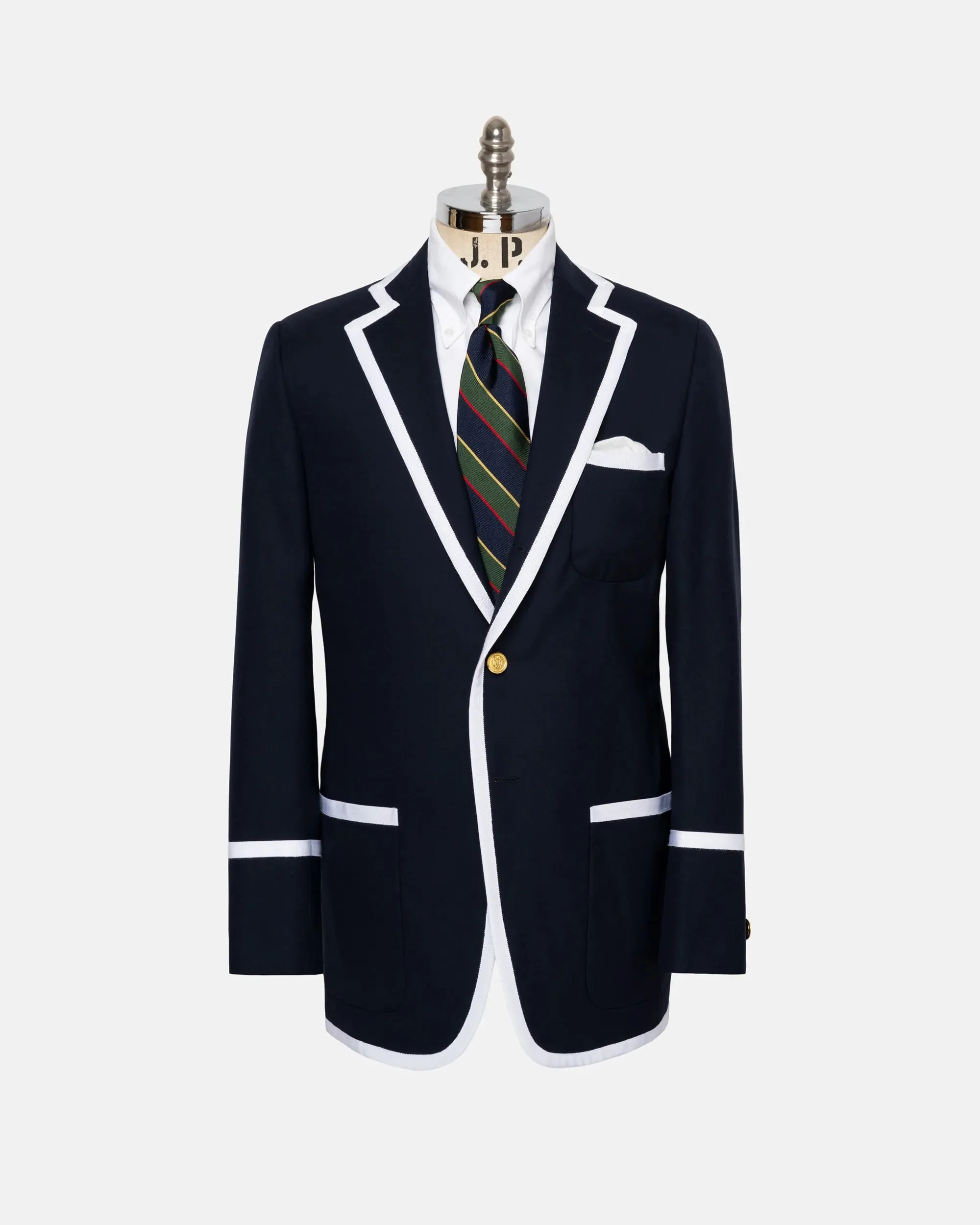 Made-in-USA Navy Tipped Club Blazer sold by J. Press