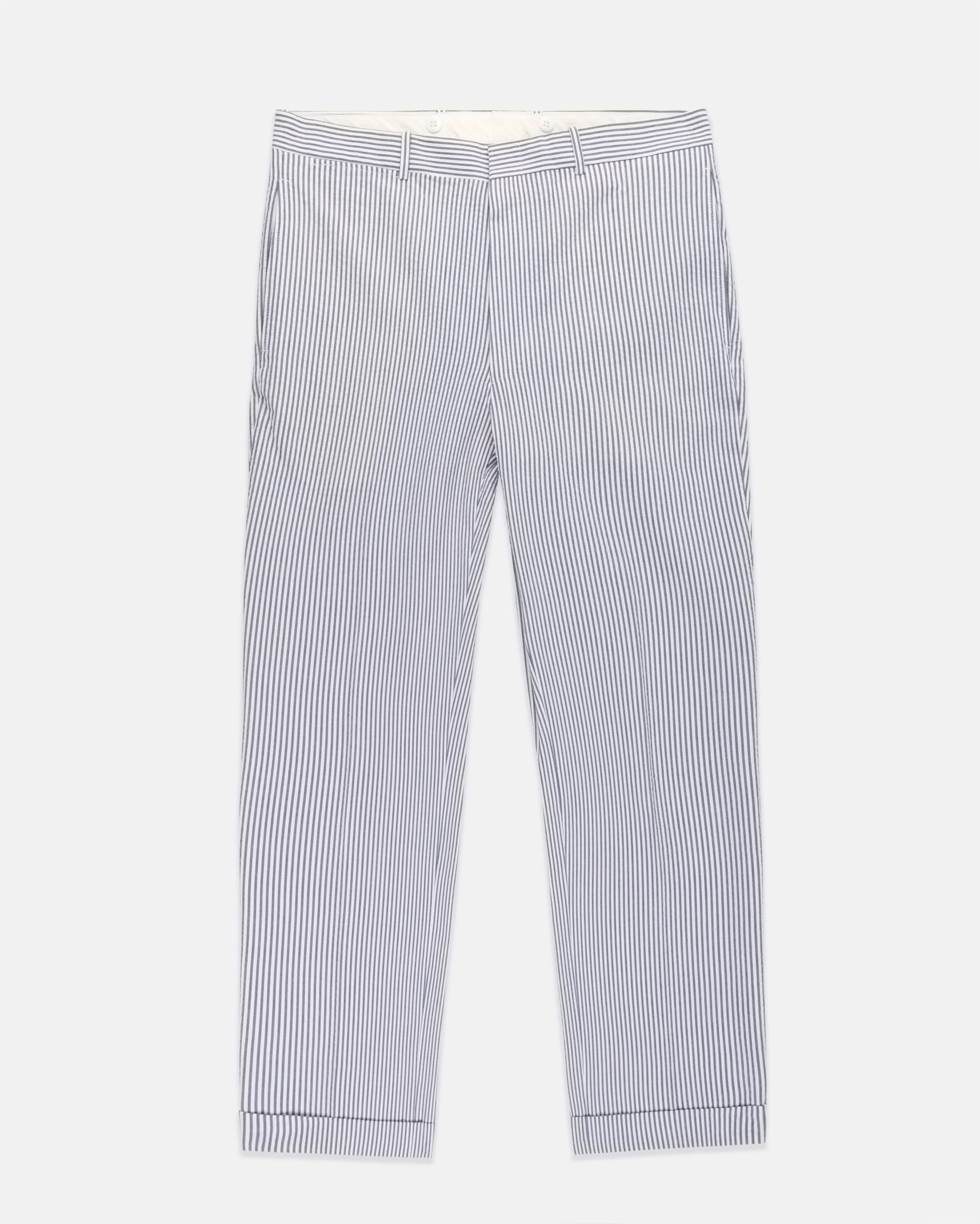 Made-in-Canada Blue Stripe Seersucker Trouser sold by J. Press product image thumbnail 3