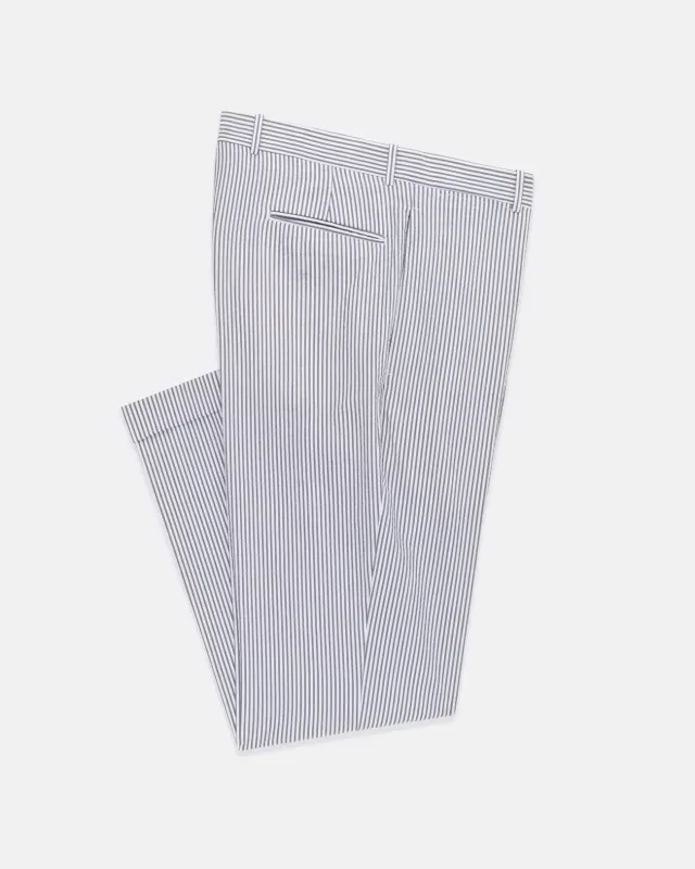 Made-in-Canada Blue Stripe Seersucker Trouser made by J. Press