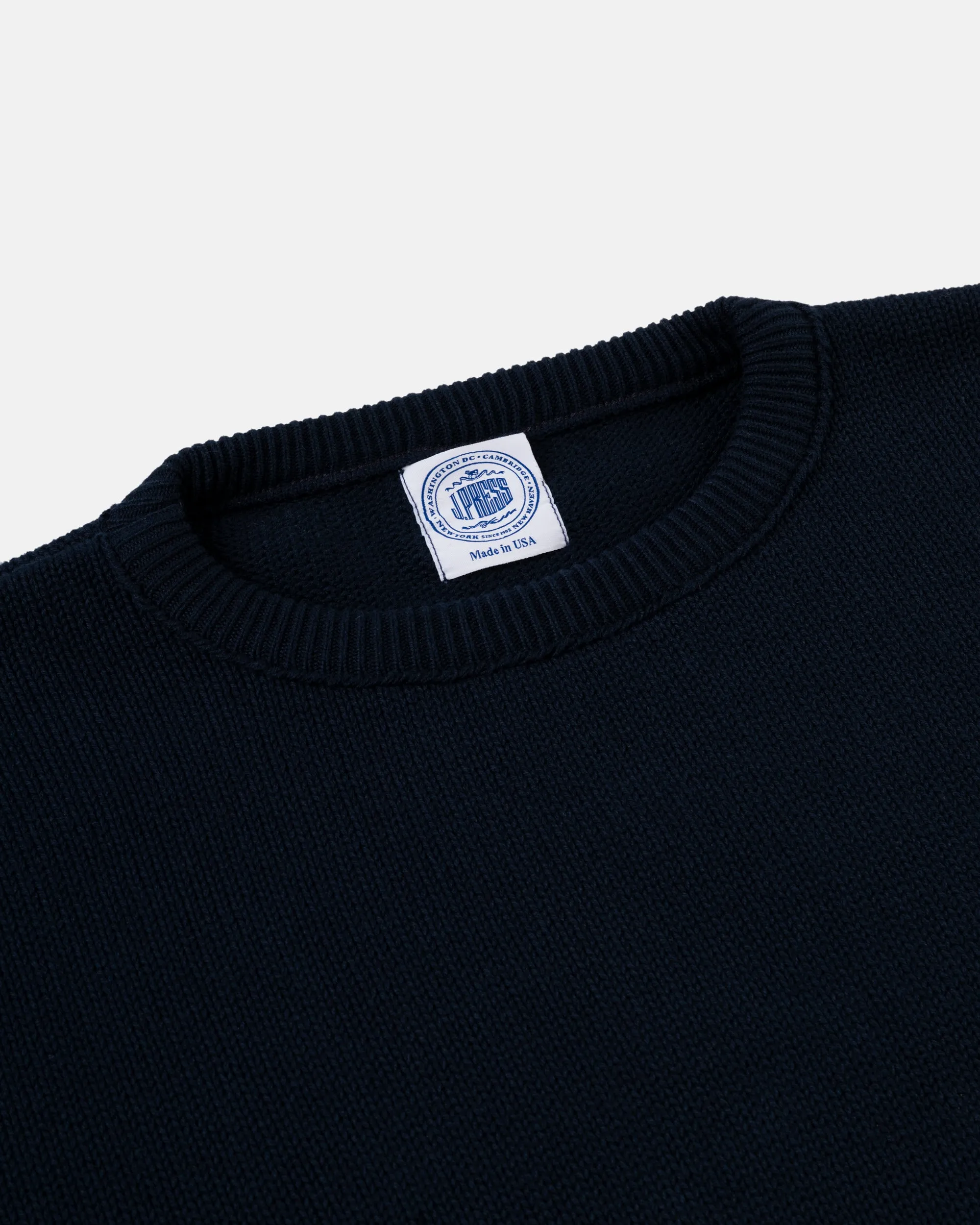 Made-in-USA Navy Chunky Cotton Crewneck Sweater sold by J. Press product image thumbnail 3