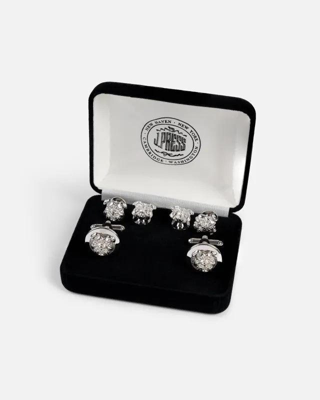 Bulldog Cufflink and Stud Set sold by J. Press