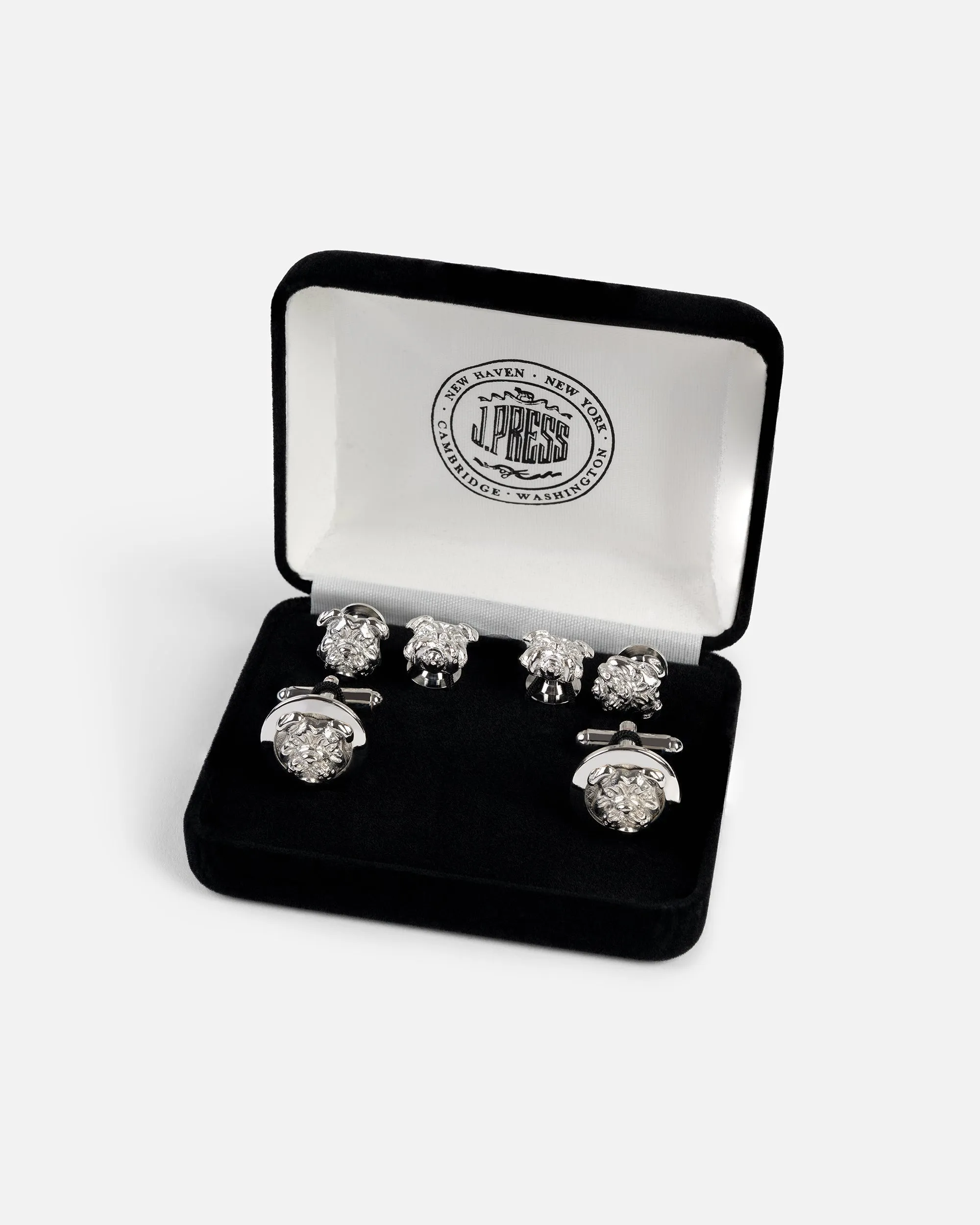 Bulldog Cufflink and Stud Set sold by J. Press