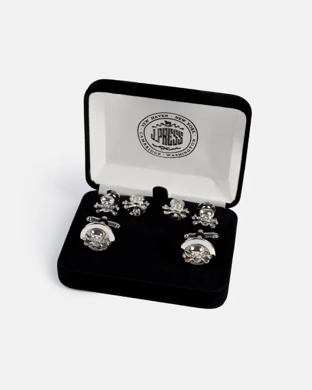 Skull & Bones Cufflink and Stud Set sold by J. Press