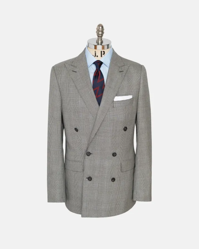 Made-in-USA Black & White Glen Plaid Double-Breasted Suit sold by J. Press