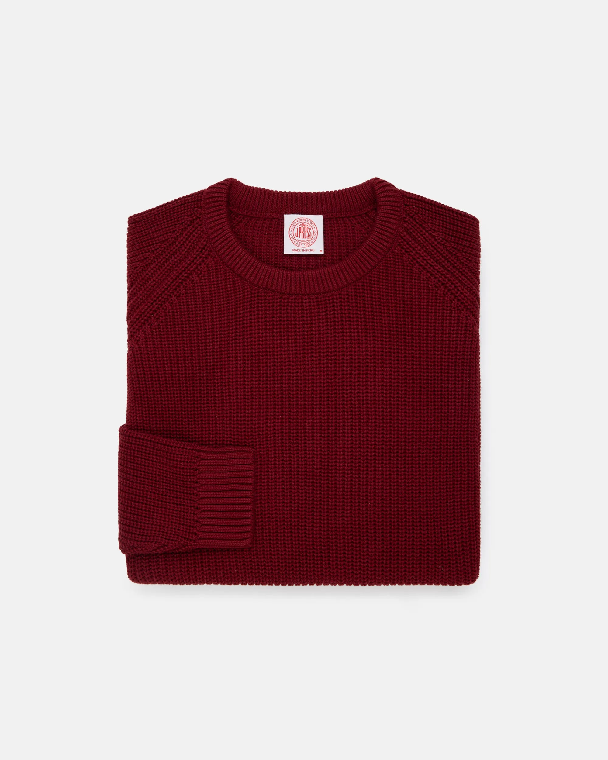 Red Shaker Knit Cotton Crew Neck Sweater sold by J. Press