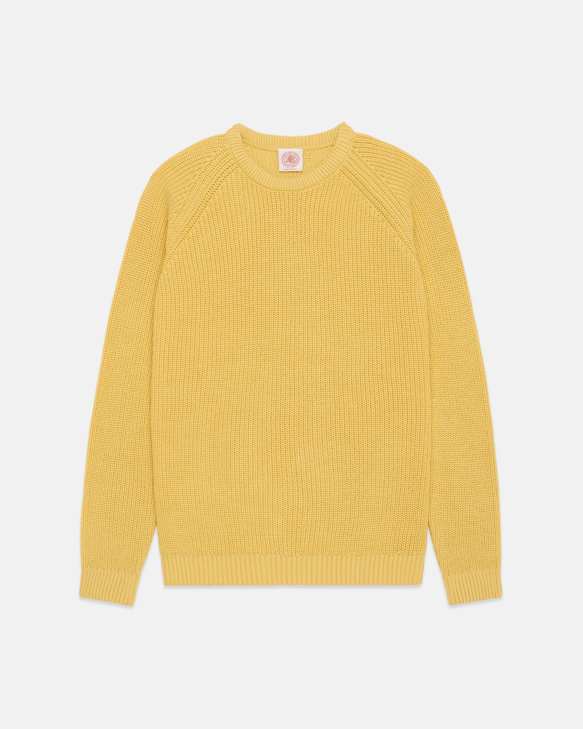 Yellow Shaker Knit Cotton Crew Neck Sweater - Trim Fit sold by J. Press product image thumbnail 2