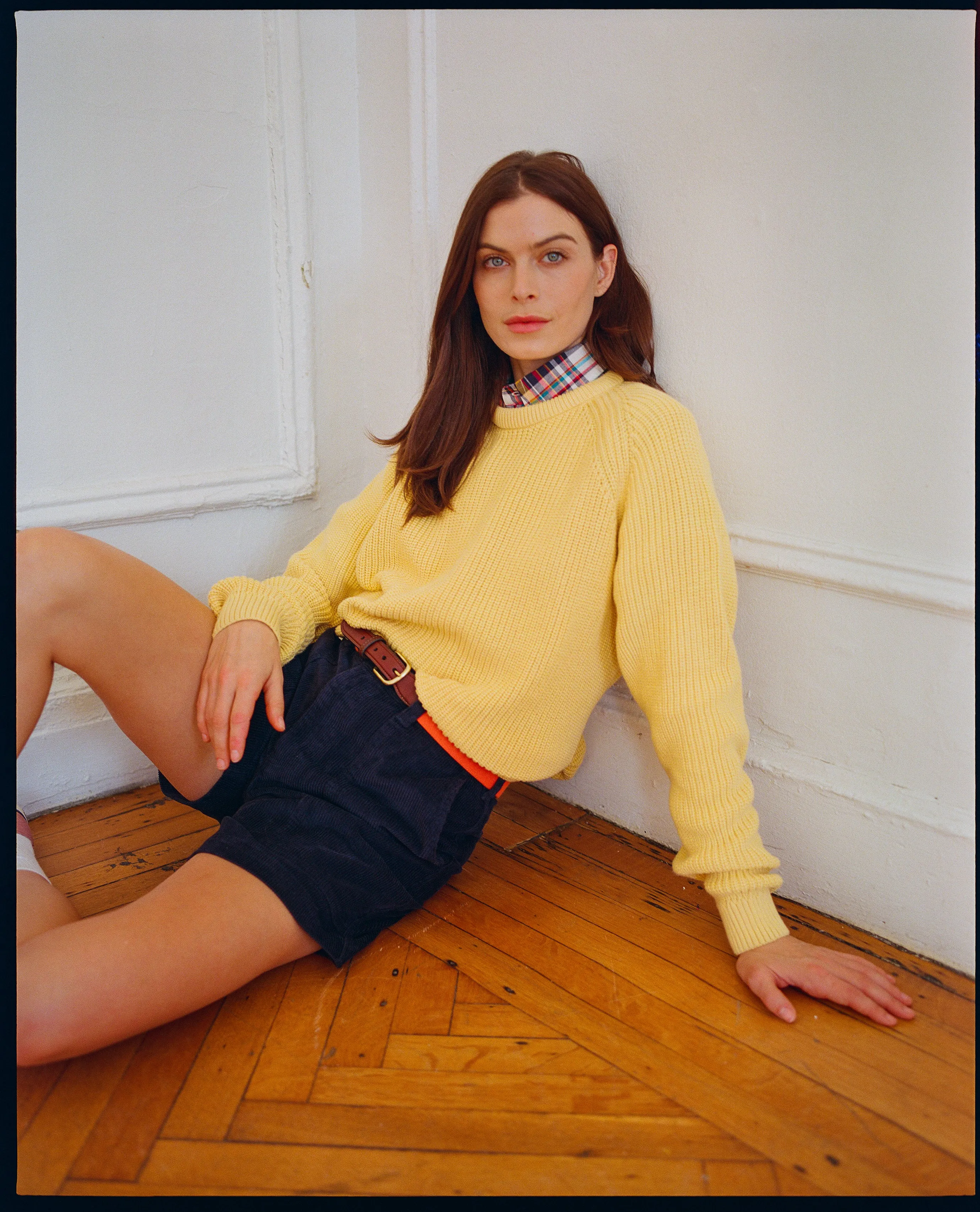 Yellow Shaker Knit Cotton Crew Neck Sweater - Trim Fit sold by J. Press product image thumbnail 5