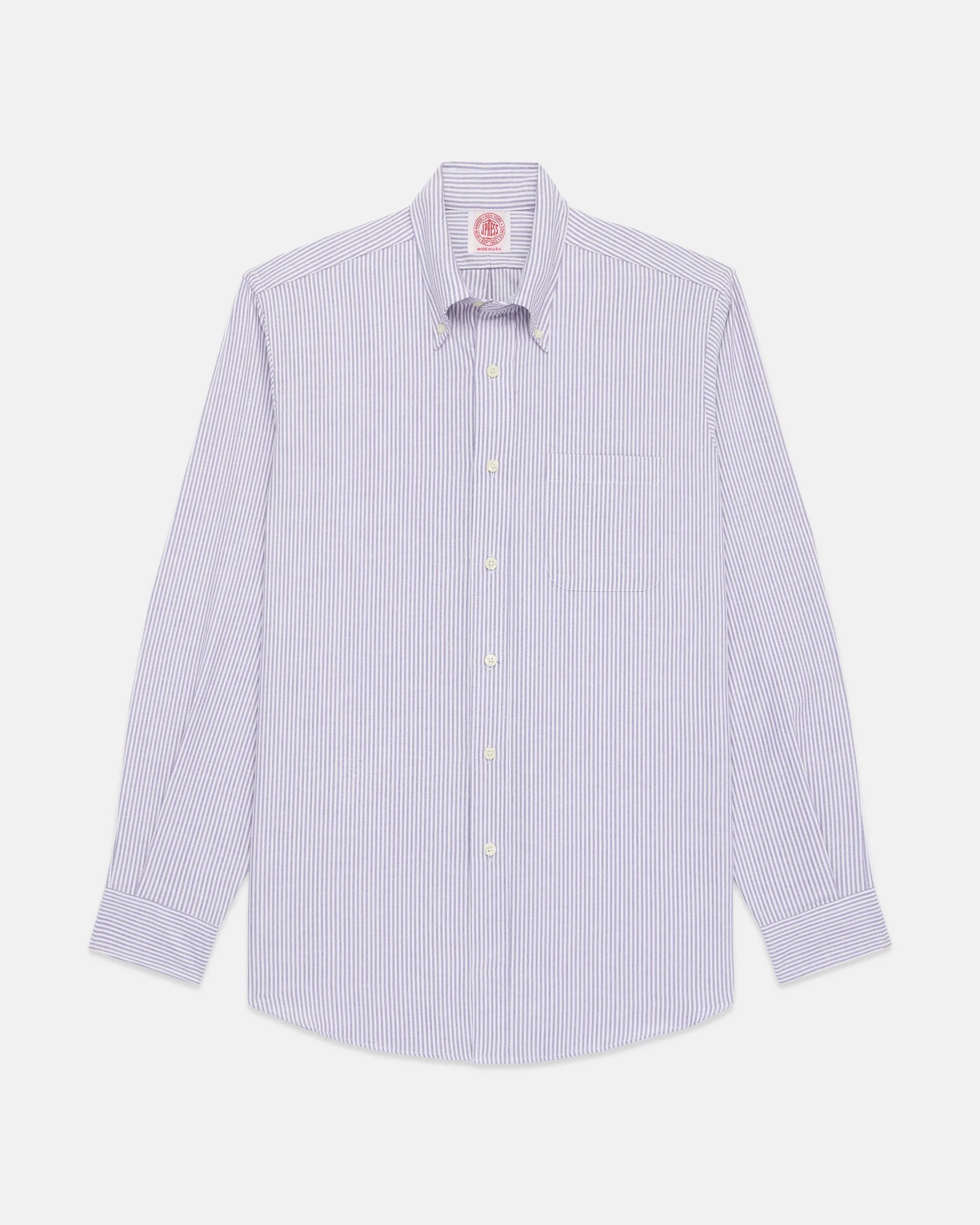 Made-in-USA Purple University Stripe Oxford Cloth Shirt - Classic Fit sold by J. Press product image thumbnail 2