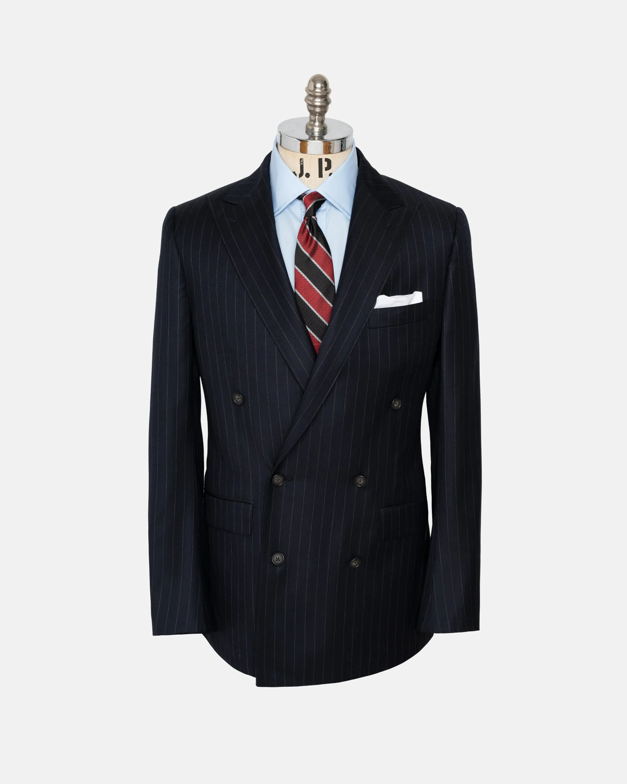 Made-in-USA Navy Chalkstripe Double-Breasted Suit sold by J. Press