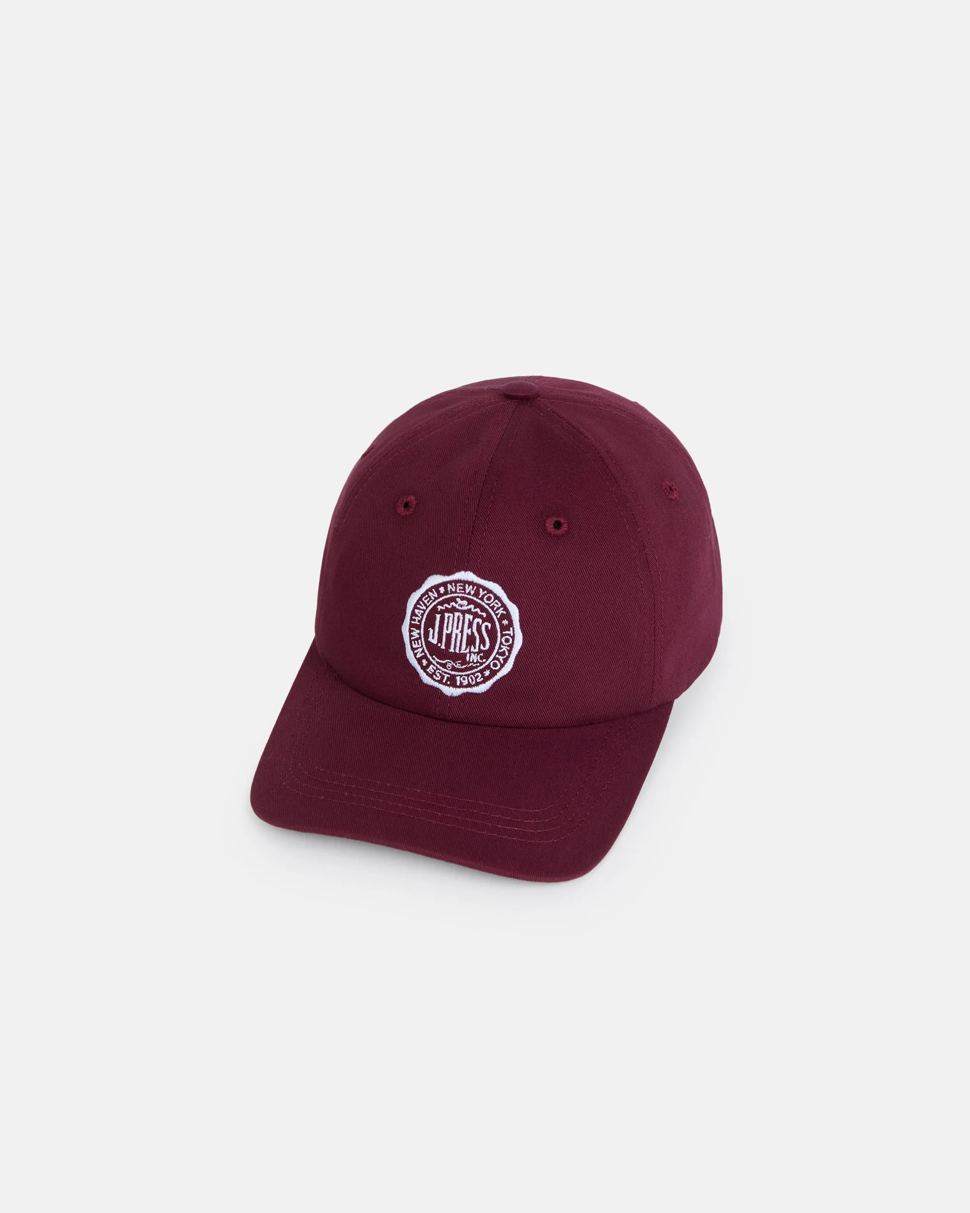 Made-in-USA Burgundy J. Press Seal Dad Hat sold by J. Press