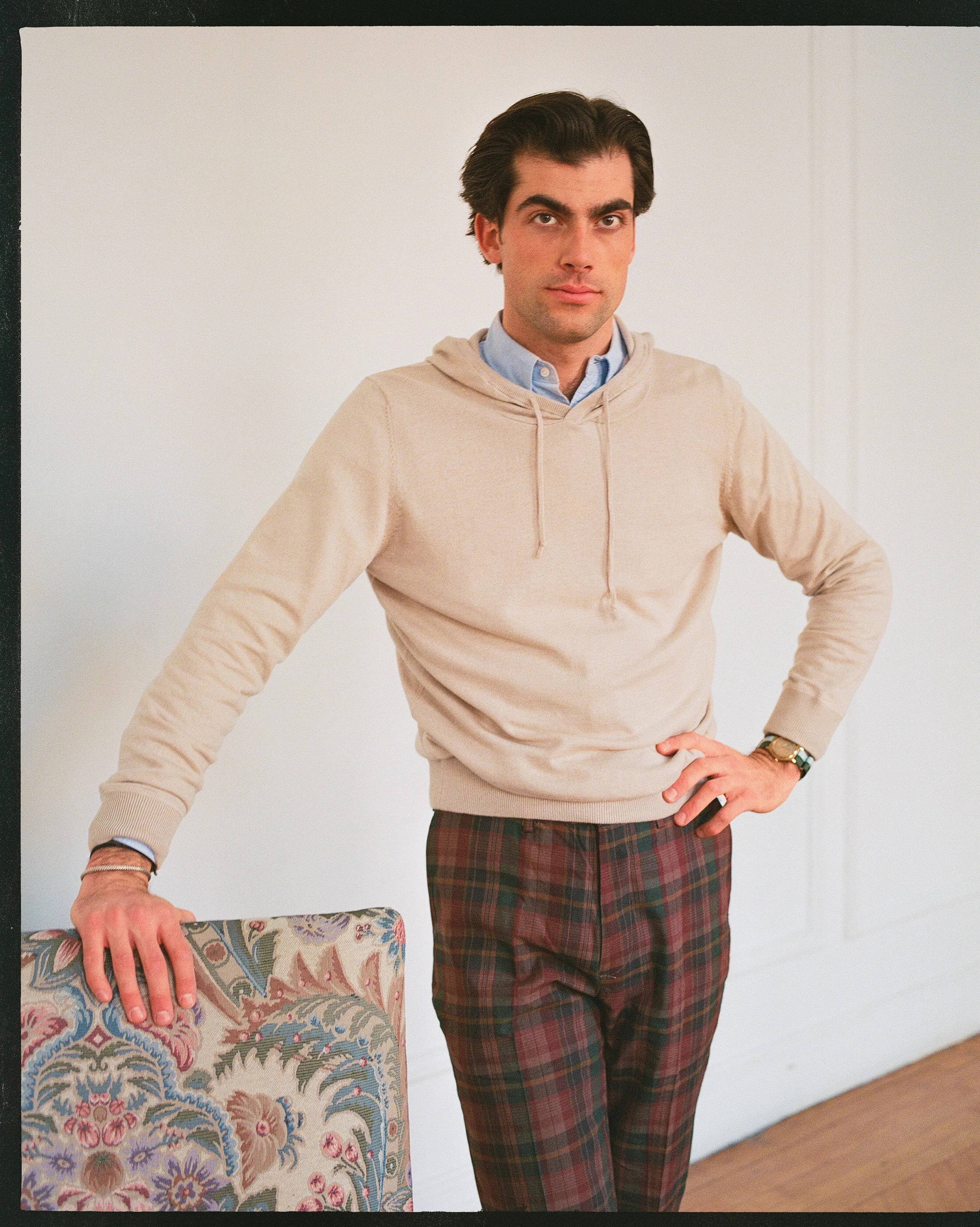 Oatmeal Cotton-Wool Hoodie - Trim Fit sold by J. Press product image thumbnail 4