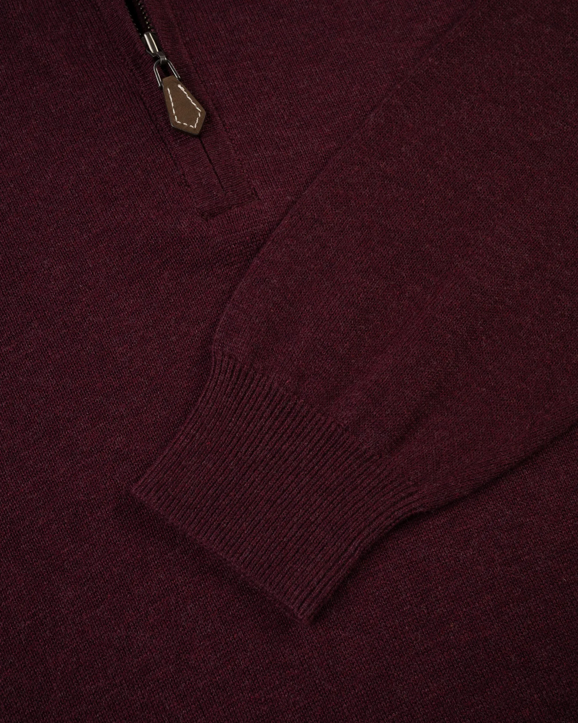 Burgundy Cotton-Cashmere Quarter-Zip Sweater sold by J. Press product image thumbnail 3