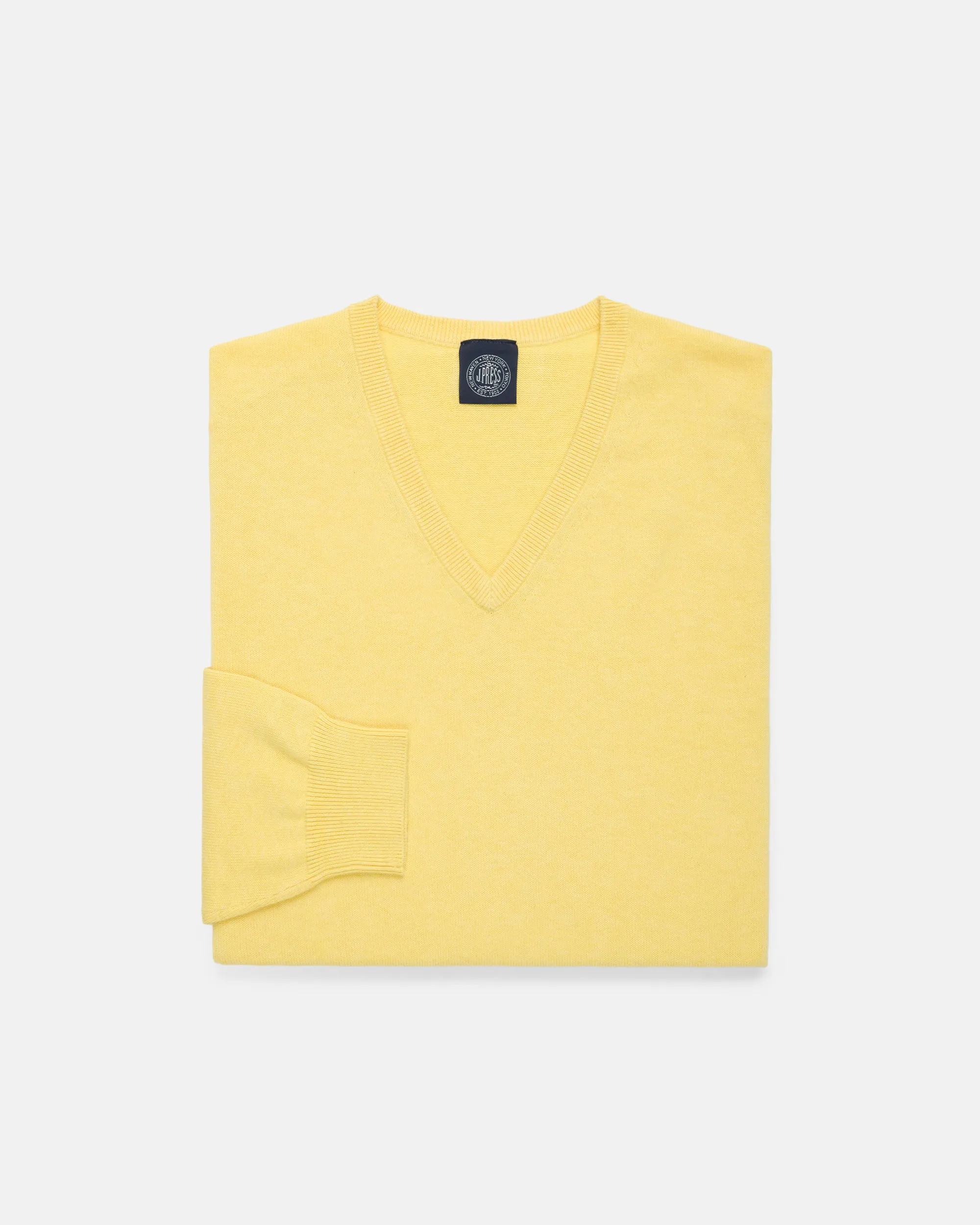 Yellow Cotton-Cashmere V-Neck Sweater sold by J. Press