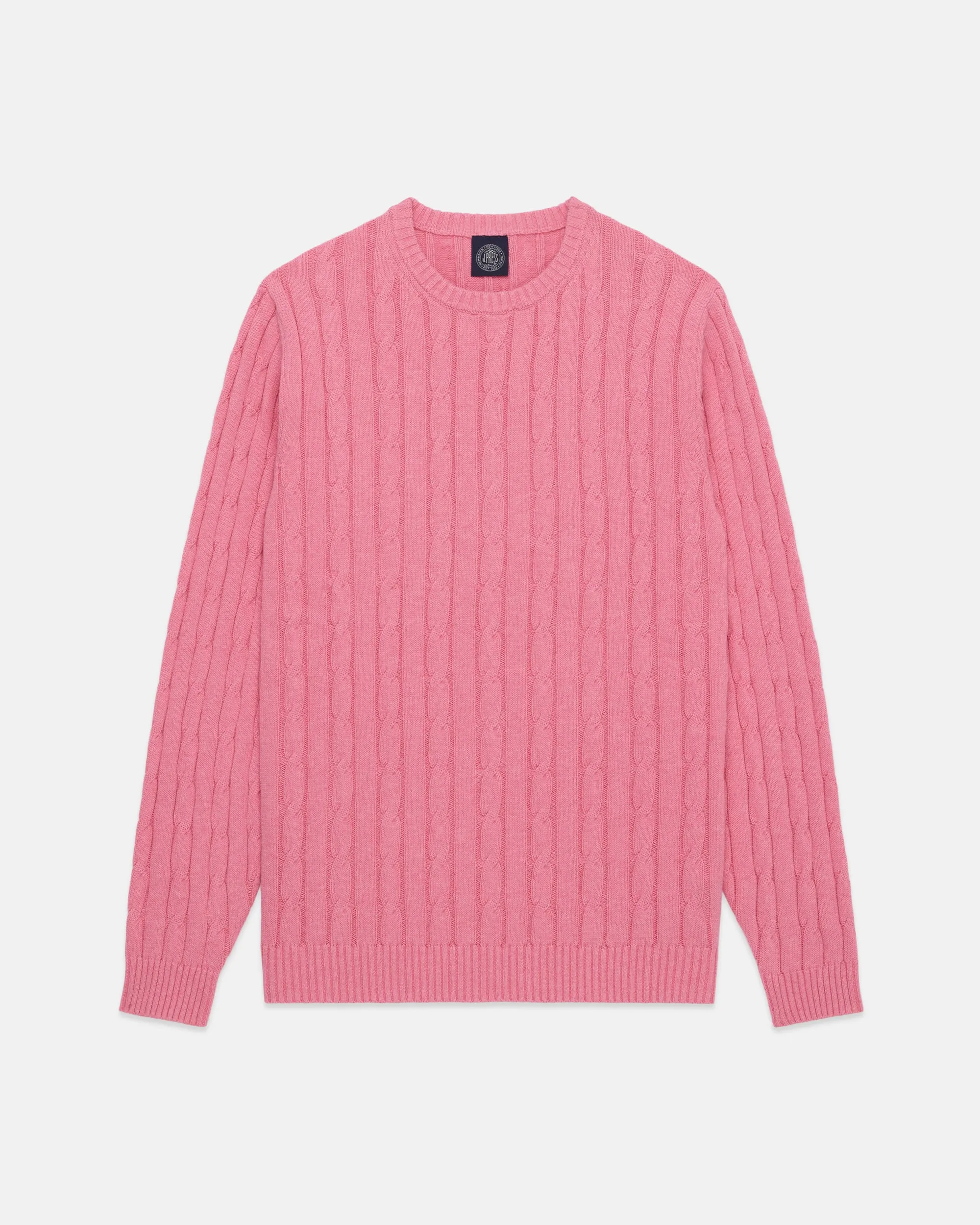 Pink Cotton-Cashmere Cable Crewneck Sweater - Trim Fit sold by J. Press product image thumbnail 2