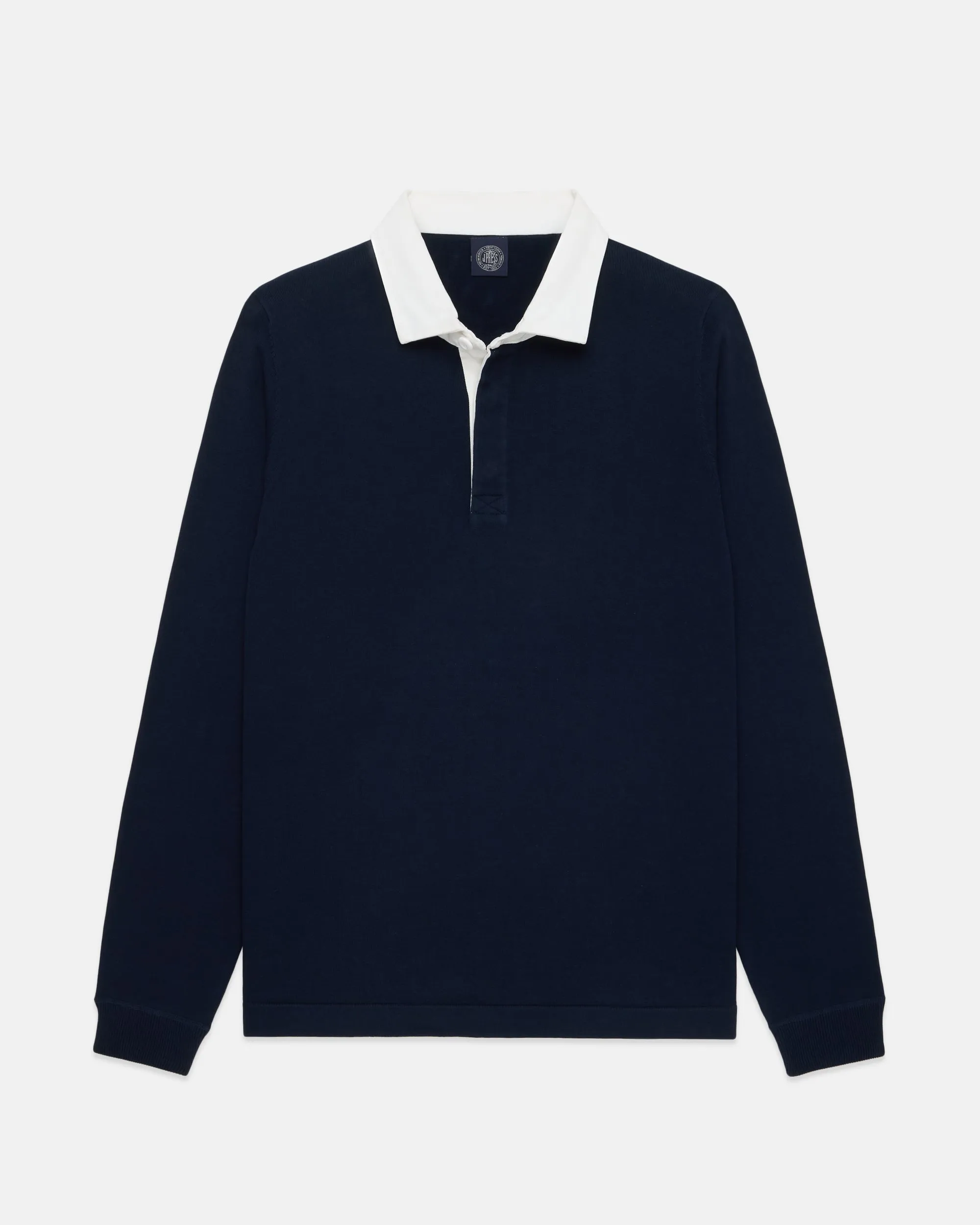 Navy High-Twist Cotton Rugby Sweater sold by J. Press