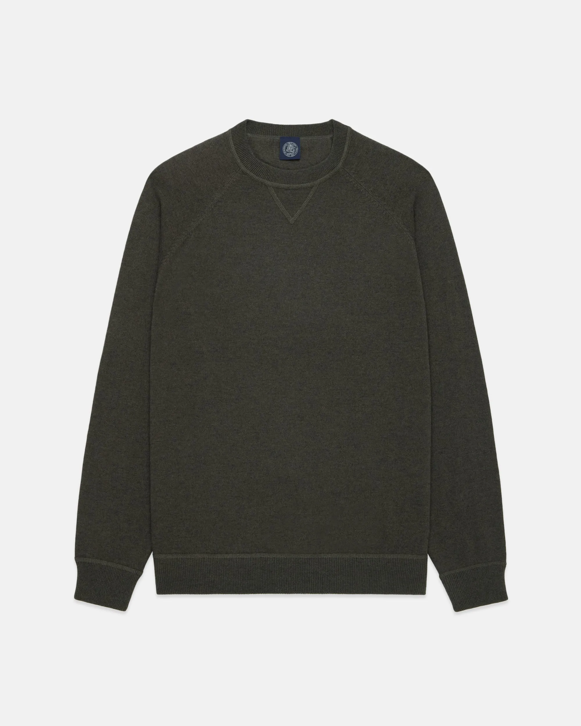 Green Cotton-Wool Crewneck Sweatshirt - Trim Fit sold by J. Press product image thumbnail 2