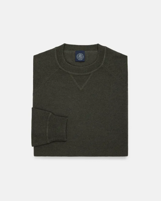 Green Cotton-Wool Crewneck Sweatshirt sold by J. Press