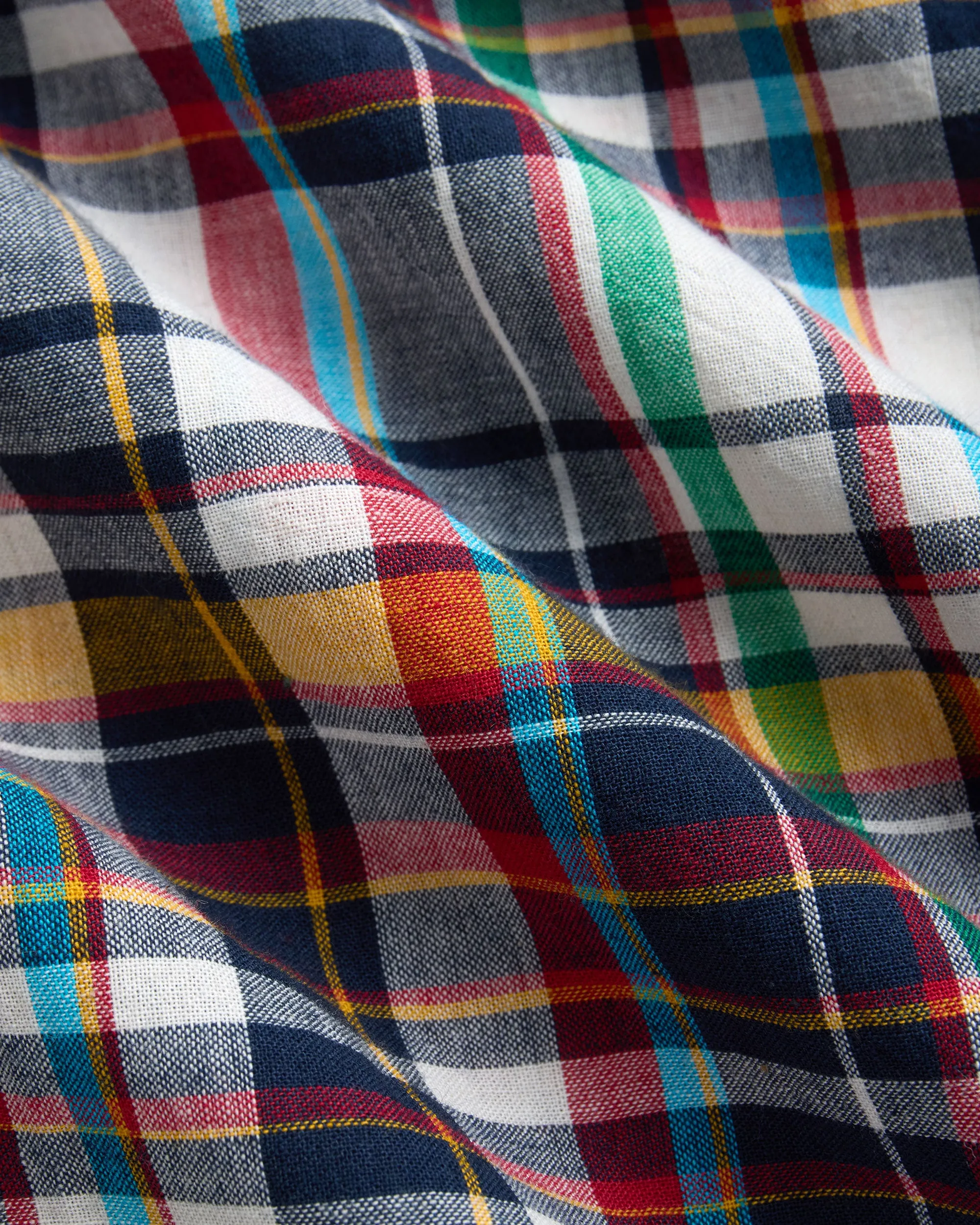 Navy, Red & Gold Madras Button Down Sport Shirt sold by J. Press product image thumbnail 3