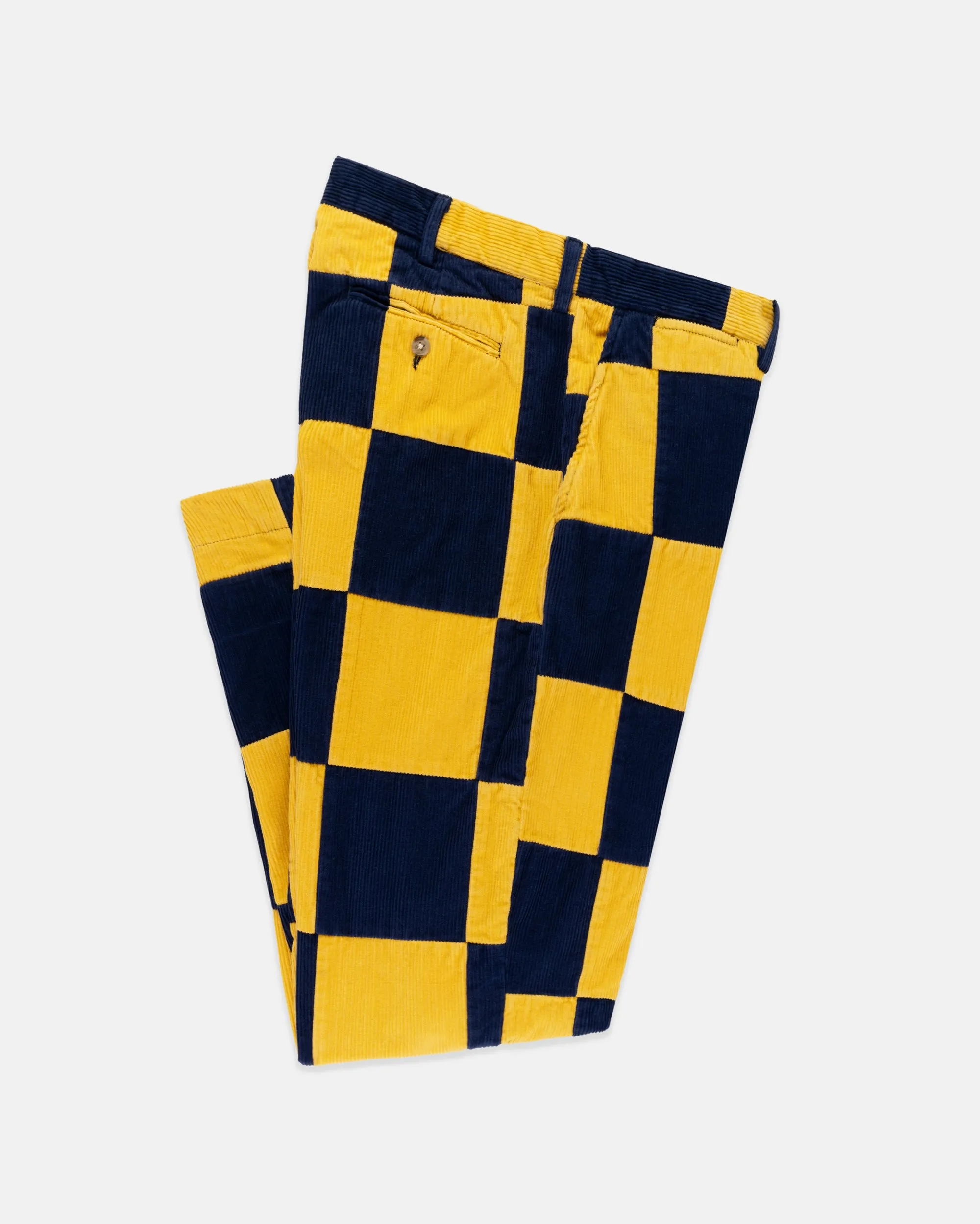 Navy & Yellow Patchwork Corduroy Pant sold by J. Press