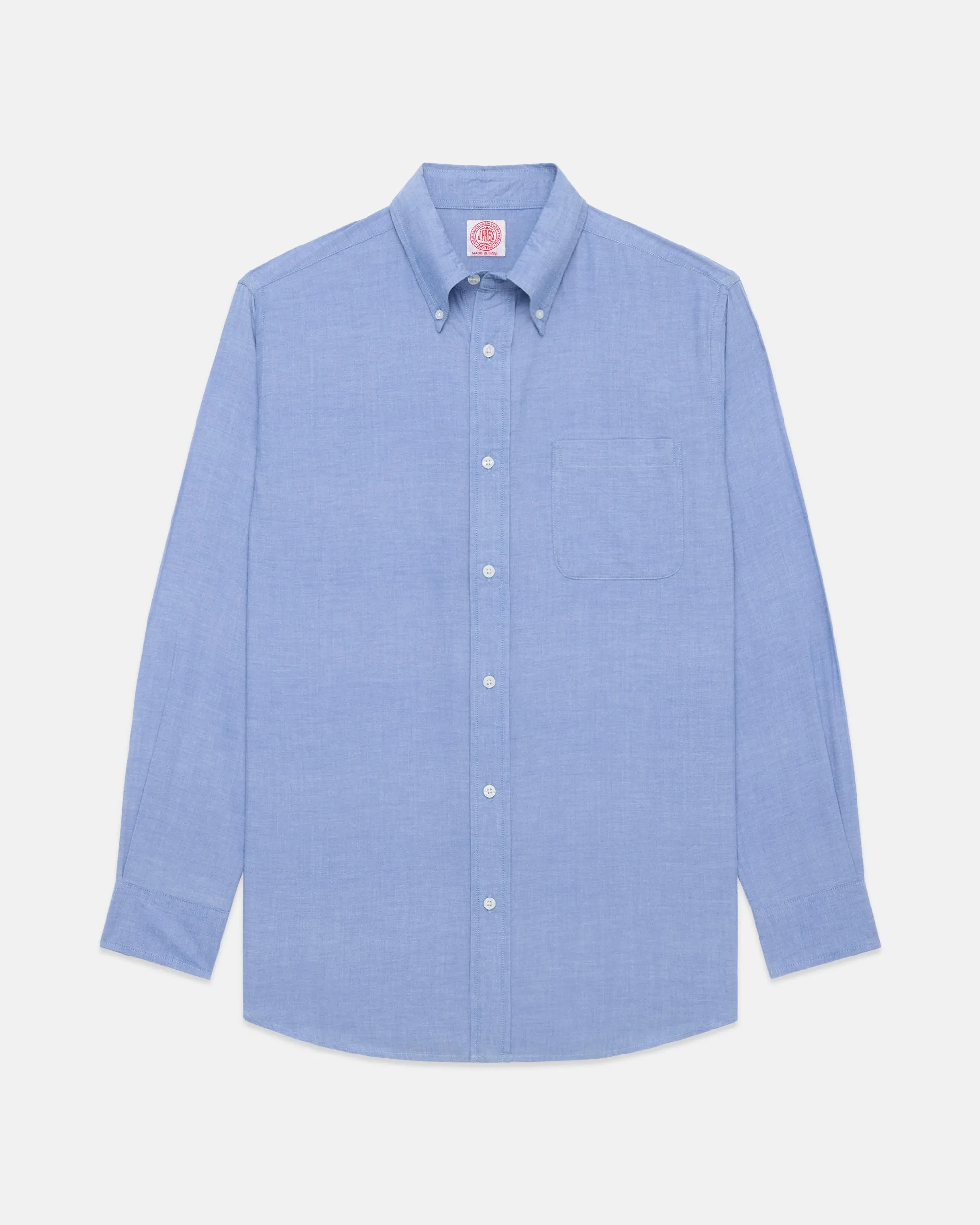 Light Blue Solid Chambray Sport Shirt sold by J. Press product image thumbnail 2
