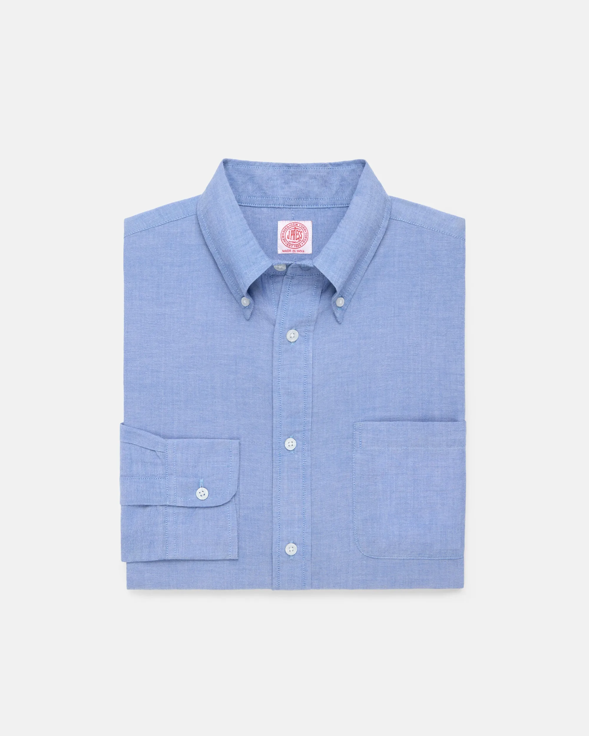 Light Blue Solid Chambray Sport Shirt sold by J. Press